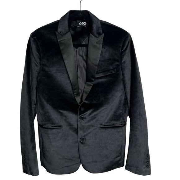 GBG Men's Black Velvet Two Button Blazer Size Medium - Picture 1 of 7